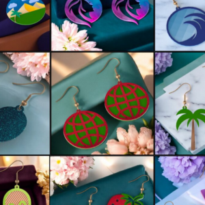 Intra απο ξύλο plywood 3mm-4mm πάχος - Σχέδια σκουλαρίκια DIY 183 Δίασταση 3x3 cm INTRAFABR-118355219