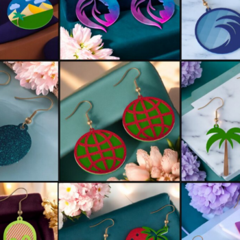 Intra απο ξύλο plywood 3mm-4mm πάχος - Σχέδια σκουλαρίκια DIY 183 Δίασταση 3x3 cm INTRAFABR-118355219 - Image 1