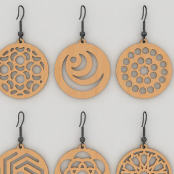 Intra απο ξύλο plywood 3mm-4mm πάχος - Πρότυπα κοπής λέιζερ με δέσμη σκουλαρίκια DIY Δίασταση 3x3 cm INTRAFABR-98709474 - Image 3