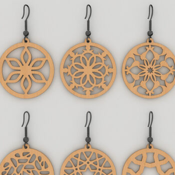 Intra απο ξύλο plywood 3mm-4mm πάχος - Πρότυπα κοπής λέιζερ με δέσμη σκουλαρίκια DIY Δίασταση 3x3 cm INTRAFABR-98709474 - Image 4