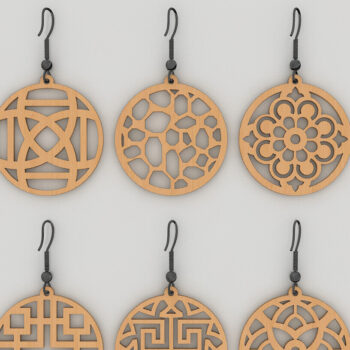 Intra απο ξύλο plywood 3mm-4mm πάχος - Πρότυπα κοπής λέιζερ με δέσμη σκουλαρίκια DIY Δίασταση 3x3 cm INTRAFABR-98709474 - Image 5