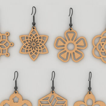 Intra απο ξύλο plywood 3mm-4mm πάχος - Πρότυπα κοπής λέιζερ με δέσμη σκουλαρίκια DIY Δίασταση 3x3 cm INTRAFABR-98709474 - Image 6