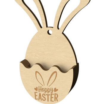 Intra απο ξύλο plywood 3mm-4mm πάχος - DIY Πασχαλινό λαγουδάκι στολίδι με λέιζερ Δίασταση 6x6 cm INTRAFABR-114116691 - Image 1