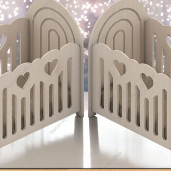 Intra απο ξύλο plywood 3mm-4mm πάχος -  με λέιζερ DIY Mini Rainbow Cradle Δίασταση 4x4 cm INTRAFABR-91936291 - Image 1