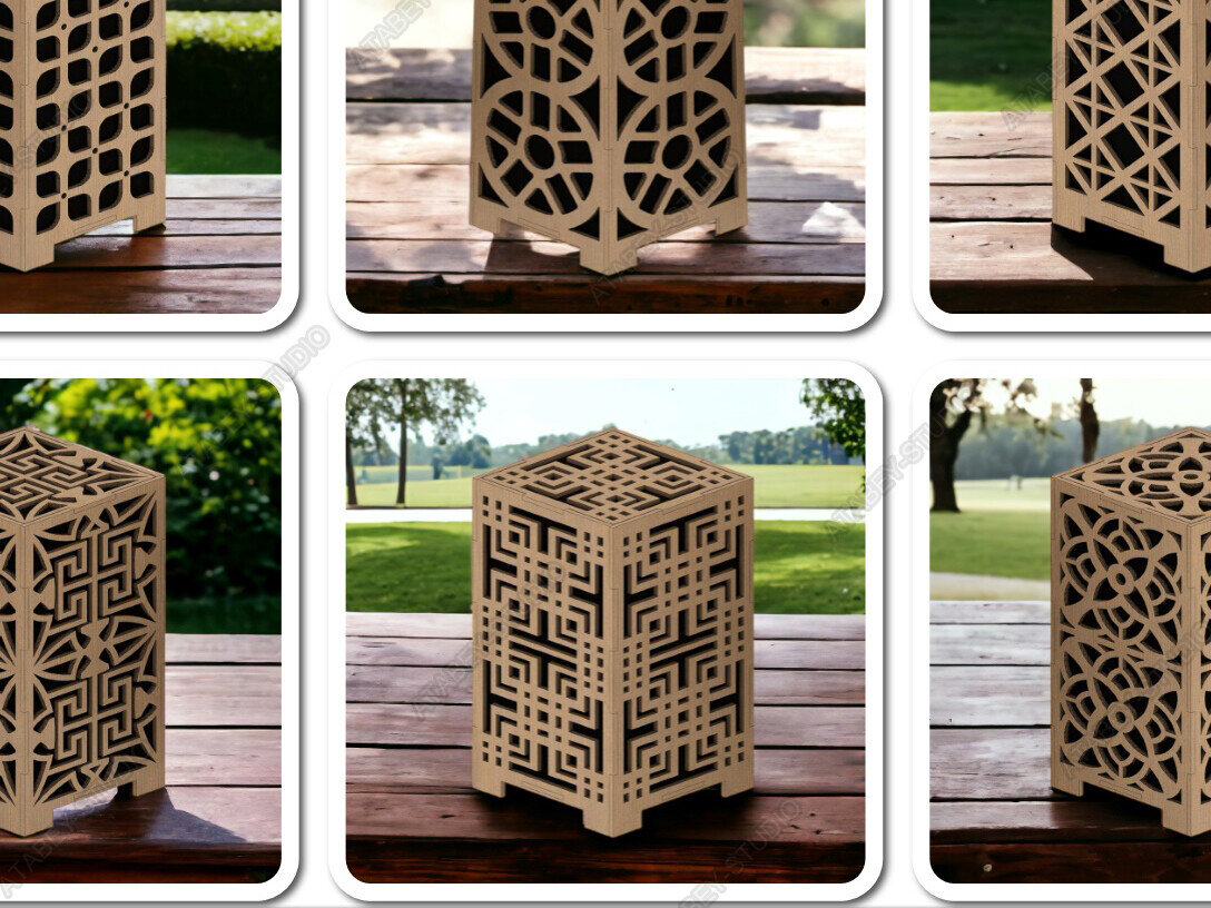 Intra απο ξύλο plywood 3mm-4mm πάχος - DIY Ξύλινα Φωτιστικά Επιτραπέζιου &amp; Θήκες ρεσώ Δίασταση 20x20 cm INTRAFABR-92966821