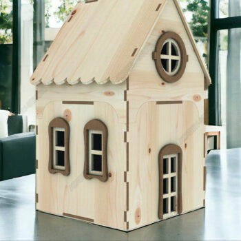 Intra απο ξύλο plywood 3mm-4mm πάχος - DIY Ξύλινο Κουκλόσπιτο Model Kit Mini Home Δίασταση 4x4 cm INTRAFABR-92962632 - Image 2