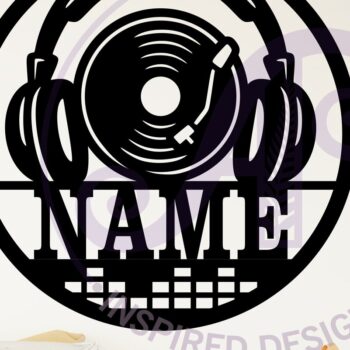 Intra απο ξύλο plywood 3mm-4mm πάχος - DJ και όνομα δίσκου Wall Art Sign, Δίασταση 40x50 cm INTRAFABR-123118023 - Image 2