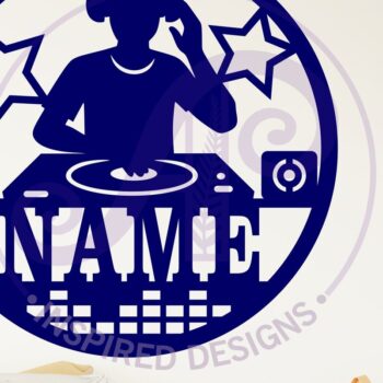 Intra απο ξύλο plywood 3mm-4mm πάχος - Όνομα DJ Wall Art Sign,  Personalized Δίασταση 40x50 cm INTRAFABR-122918910 - Image 2