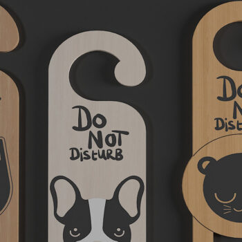 Intra απο ξύλο plywood 3mm-4mm πάχος - Μην ενοχλείτε Dog Cat Animal Signs 269 Δίασταση 30x20 cm INTRAFABR-50062855 - Image 4