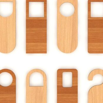 Intra απο ξύλο plywood 3mm-4mm πάχος - Πακέτο κρεμάστρες πόμολο πόρτας Do Not Disturb Δίασταση 30x20 cm INTRAFABR-39075075 - Image 1