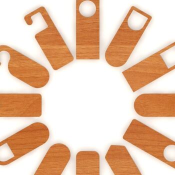 Intra απο ξύλο plywood 3mm-4mm πάχος - Πακέτο κρεμάστρες πόμολο πόρτας Do Not Disturb Δίασταση 30x20 cm INTRAFABR-39075075 - Image 2