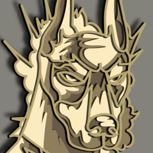 Intra απο ξύλο plywood 3mm-4mm πάχος - Doberman Dog Multilayer /Vector Dog Δίασταση 30x20 cm INTRAFABR-67710472