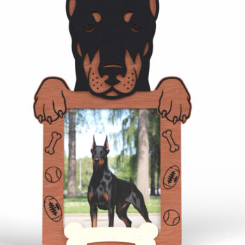 Intra απο ξύλο plywood 3mm-4mm πάχος - Κορνίζα Doberman Dog - Δίασταση 20x25 cm INTRAFABR-117566557 - Image 1