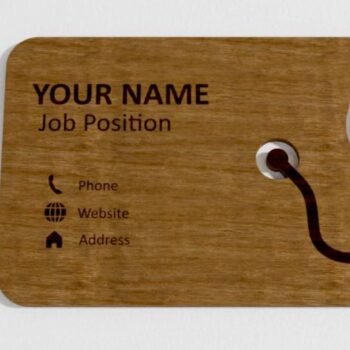 Intra απο ξύλο plywood 3mm-4mm πάχος - Επαγγελματική κάρτα Doctor Wood  Δίασταση 9x5 cm INTRAFABR-103831532 - Image 2