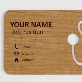 Intra απο ξύλο plywood 3mm-4mm πάχος - Επαγγελματική κάρτα Doctor Medcin με λέιζερ Δίασταση 9x5 cm INTRAFABR-103863636 - Image 1