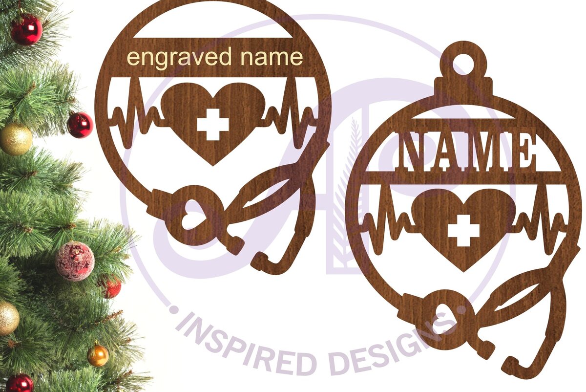 Intra απο ξύλο plywood 3mm-4mm πάχος - Χριστουγεννιάτικο Στολίδι Γιατρός/Νοσοκόμα  Δίασταση 6x6 cm INTRAFABR-79179025