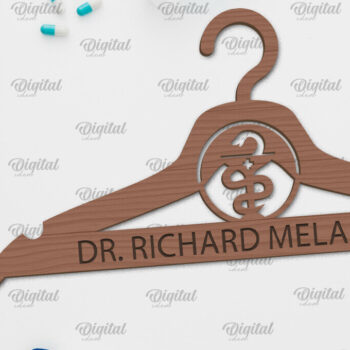 Intra απο ξύλο plywood 3mm-4mm πάχος - Σχέδιο κοπής με λέιζερ ξύλινη κρεμάστρα Doctor Δίασταση 30x20 cm INTRAFABR-100377294 - Image 1