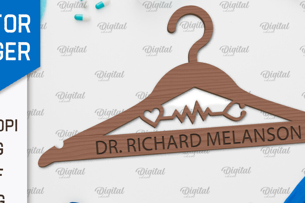 Intra απο ξύλο plywood 3mm-4mm πάχος - Σχέδιο κοπής με λέιζερ ξύλινη κρεμάστρα Doctor Δίασταση 30x20 cm INTRAFABR-100377082