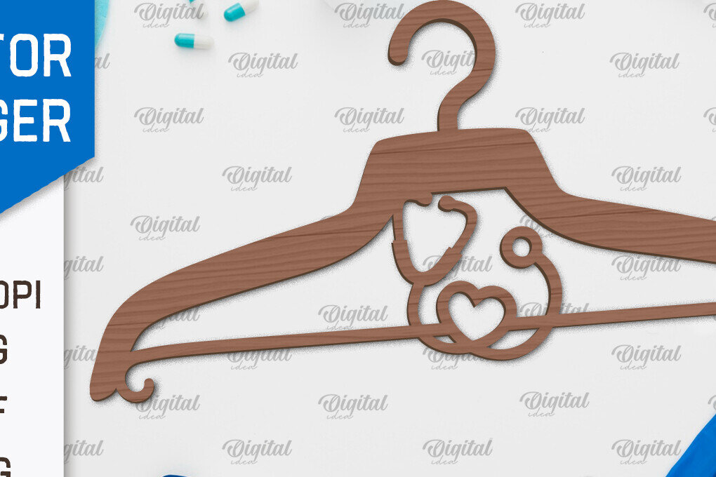 Intra απο ξύλο plywood 3mm-4mm πάχος - Σχέδιο κοπής με λέιζερ ξύλινη κρεμάστρα Doctor Δίασταση 30x20 cm INTRAFABR-100377124