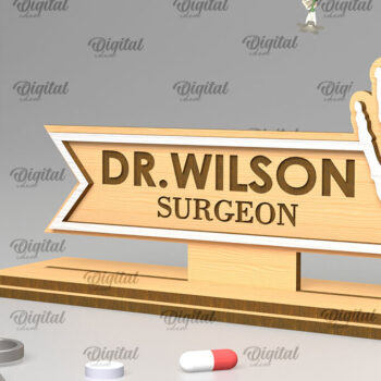 Intra απο ξύλο plywood 3mm-4mm πάχος - Δέσμη κοπής με λέιζερ πινακίδες γραφείου Doctors Δίασταση 30x20 cm INTRAFABR-97300080 - Image 6