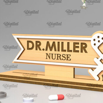 Intra απο ξύλο plywood 3mm-4mm πάχος - Δέσμη κοπής με λέιζερ πινακίδες γραφείου Doctors Δίασταση 30x20 cm INTRAFABR-97300080 - Image 9