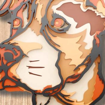 Intra απο ξύλο plywood 3mm-4mm πάχος -  λέιζερ πολλαπλών επιπέδων 3D  Dog Δίασταση 10x9 cm INTRAFABR-109449753 - Image 2