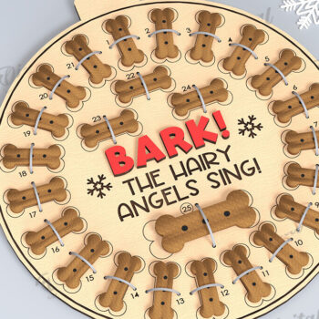 Intra απο ξύλο plywood 3mm-4mm πάχος - Dog Advent Calendar Σχέδιο κοπής με λέιζερ Δίασταση 30x20 cm INTRAFABR-108510747 - Image 1