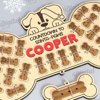 Intra απο ξύλο plywood 3mm-4mm πάχος - Dog Advent Calendar Σχέδιο κοπής με λέιζερ Δίασταση 30x20 cm INTRAFABR-108510939 - Image 1