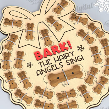Intra απο ξύλο plywood 3mm-4mm πάχος - Dog Advent Calendar Σχέδιο κοπής με λέιζερ Δίασταση 30x20 cm INTRAFABR-108511197 - Image 1