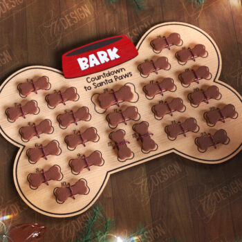 Intra απο ξύλο plywood 3mm-4mm πάχος - Ημερολόγιο Advent Dog | Δώρο για κατοικίδια | Λιχουδιές Δίασταση 15x15 cm INTRAFABR-109884549 - Image 1