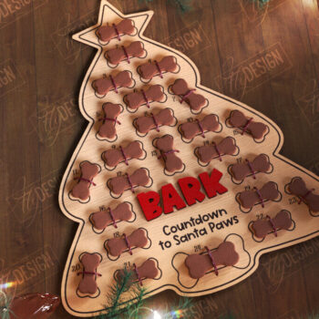 Intra απο ξύλο plywood 3mm-4mm πάχος - Ημερολόγιο Advent Dog | Δώρο για κατοικίδια | Λιχουδιές Δίασταση 15x15 cm INTRAFABR-109884527 - Image 1