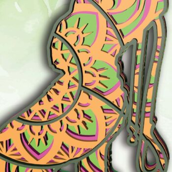 Intra απο ξύλο plywood 3mm-4mm πάχος - Dog and Leash , 4 Layers , Mandala Δίασταση 30x30 cm INTRAFABR-31279962 - Image 1