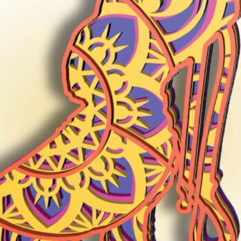 Intra απο ξύλο plywood 3mm-4mm πάχος - Dog and Leash , 4 Layers , Mandala Δίασταση 30x30 cm INTRAFABR-31279962 - Image 9