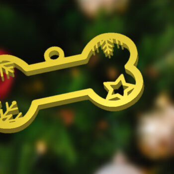 Intra απο ξύλο plywood 3mm-4mm πάχος - Χριστουγεννιάτικο στολίδι με κόκκαλο σκύλου Δίασταση 8x2 cm INTRAFABR-50660738 - Image 3