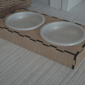 Intra απο ξύλο plywood 3mm-4mm πάχος - Βάση για μπολ για σκύλους / Μπολ τροφοδοσίας για σκύλους γάτες 280 Δίασταση 30x20 cm INTRAFABR-53989708 - Image 2