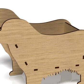 Intra απο ξύλο plywood 3mm-4mm πάχος - Dog Box, Animal Box, Laser Cut File Δίασταση 20x20 cm INTRAFABR-41133548 - Image 1