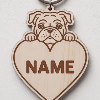 Intra απο ξύλο plywood 3mm-4mm πάχος - Μπρελόκ με ετικέτα ονόματος ράτσας σκύλου Δίασταση 4x4 cm INTRAFABR-122245051 - Image 9