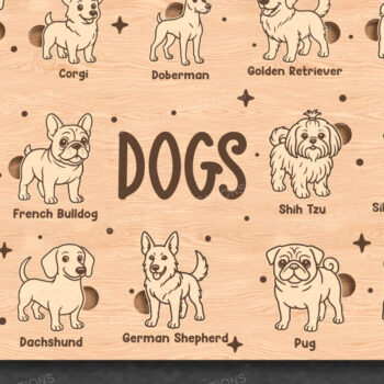 Intra απο ξύλο plywood 3mm-4mm πάχος - Dog Breeds Puzzle for Kids - Δίασταση 30x20 cm INTRAFABR-123160806 - Image 1