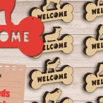 Intra απο ξύλο plywood 3mm-4mm πάχος - Πακέτο καλωσορίσματος φυλών σκύλων, Dog  Δίασταση 30x20 cm INTRAFABR-85073312 - Image 1