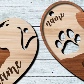 Intra απο ξύλο plywood 3mm-4mm πάχος - Πακέτο μπρελόκ καρδιάς για σκύλους και γάτας Δίασταση 4x4 cm INTRAFABR-27265116 - Image 3