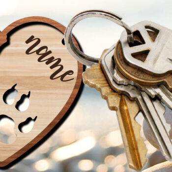 Intra απο ξύλο plywood 3mm-4mm πάχος - Πακέτο μπρελόκ καρδιάς για σκύλους και γάτας Δίασταση 4x4 cm INTRAFABR-27265116 - Image 4