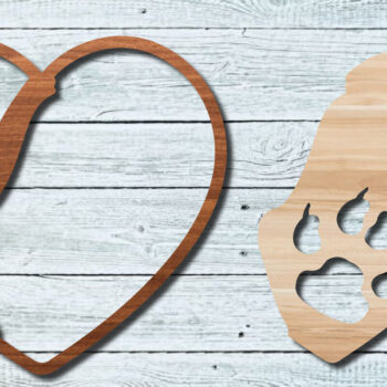 Intra απο ξύλο plywood 3mm-4mm πάχος - Πακέτο μπρελόκ καρδιάς για σκύλους και γάτας Δίασταση 4x4 cm INTRAFABR-27265116 - Image 6