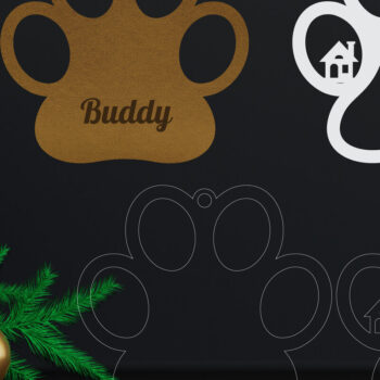 Intra απο ξύλο plywood 3mm-4mm πάχος -  κοπής με λέιζερ Χριστουγεννιάτικο στολίδι σκύλου Δίασταση 6x6 cm INTRAFABR-48104957 - Image 2