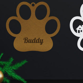 Intra απο ξύλο plywood 3mm-4mm πάχος -  κοπής με λέιζερ Χριστουγεννιάτικο στολίδι σκύλου Δίασταση 6x6 cm INTRAFABR-48104957 - Image 3