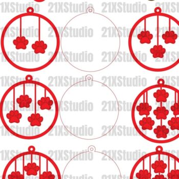 Intra απο ξύλο plywood 3mm-4mm πάχος -  με λέιζερ Χριστουγεννιάτικο στολίδι σκύλου Δίασταση 2x4 cm INTRAFABR-20095307 - Image 2