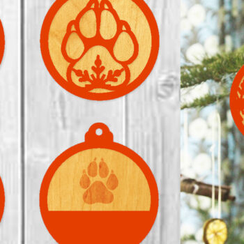 Intra απο ξύλο plywood 3mm-4mm πάχος - Αρχεία λέιζερ Χριστουγεννιάτικων στολιδιών σκυλιών Δίασταση 6x6 cm INTRAFABR-16033940 - Image 1