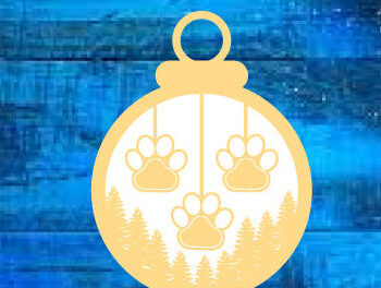 Intra απο ξύλο plywood 3mm-4mm πάχος - Χριστουγεννιάτικο στολίδι σκύλου Μεταλλικό λέιζερ τοίχου Δίασταση 6x6 cm INTRAFABR-87120411 - Image 2