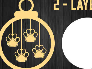 Intra απο ξύλο plywood 3mm-4mm πάχος - Χριστουγεννιάτικο στολίδι σκύλου Μεταλλικό λέιζερ τοίχου Δίασταση 6x6 cm INTRAFABR-87120451 - Image 3