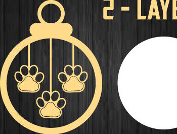 Intra απο ξύλο plywood 3mm-4mm πάχος - Χριστουγεννιάτικο στολίδι σκύλου Μεταλλικό λέιζερ τοίχου Δίασταση 6x6 cm INTRAFABR-87120565 - Image 3