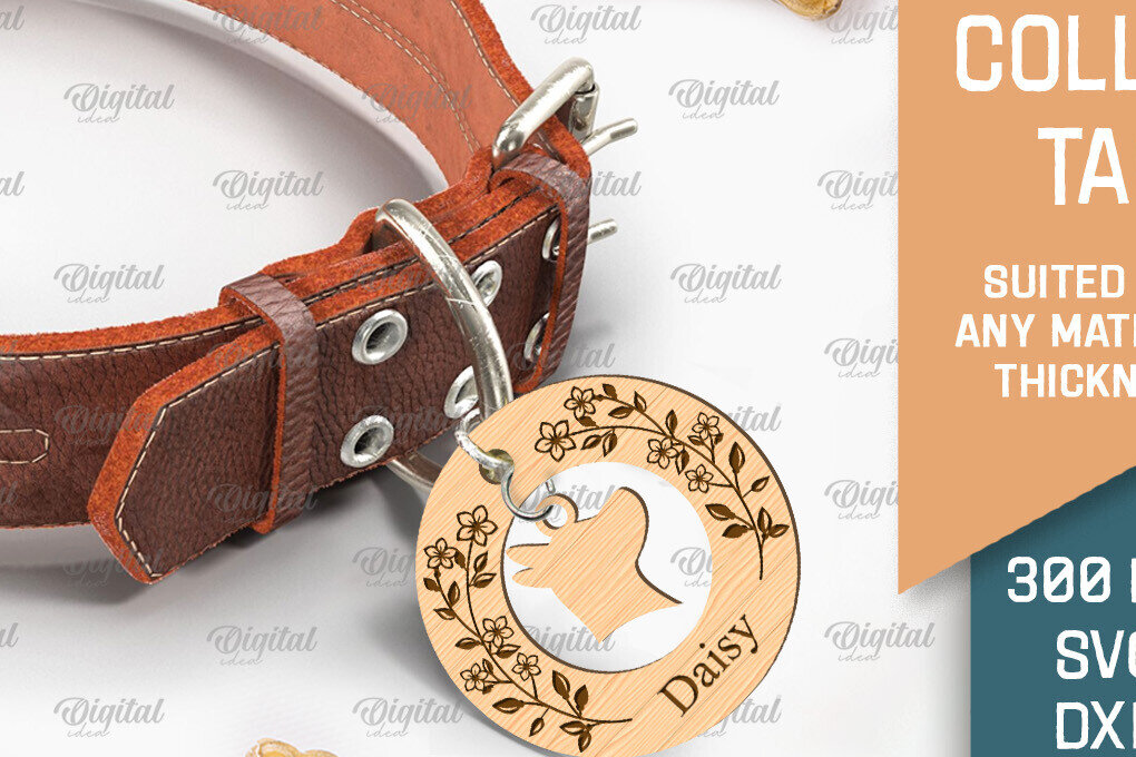 Intra απο ξύλο plywood 3mm-4mm πάχος - με κολάρο σκύλου. Ετικέτα ονόματος σκύλου Δίασταση 30x20 cm INTRAFABR-92043048